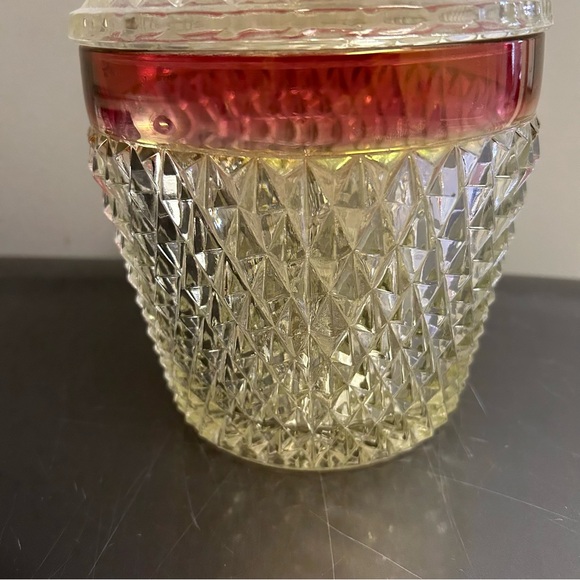Indiana Glass Diamond Point Ruby Flash Ice Bucket - Simply Stunning - Picture 5 of 13